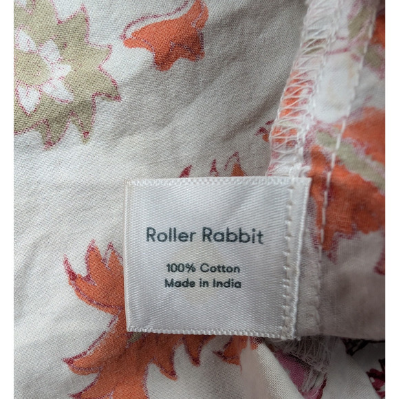 Roller Rabbit Amanda Robe Womens One Size Cotton Floral Block Print Boho Natural - Picture 4 of 6